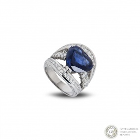 White Gold Sapphire & Diamond Ring